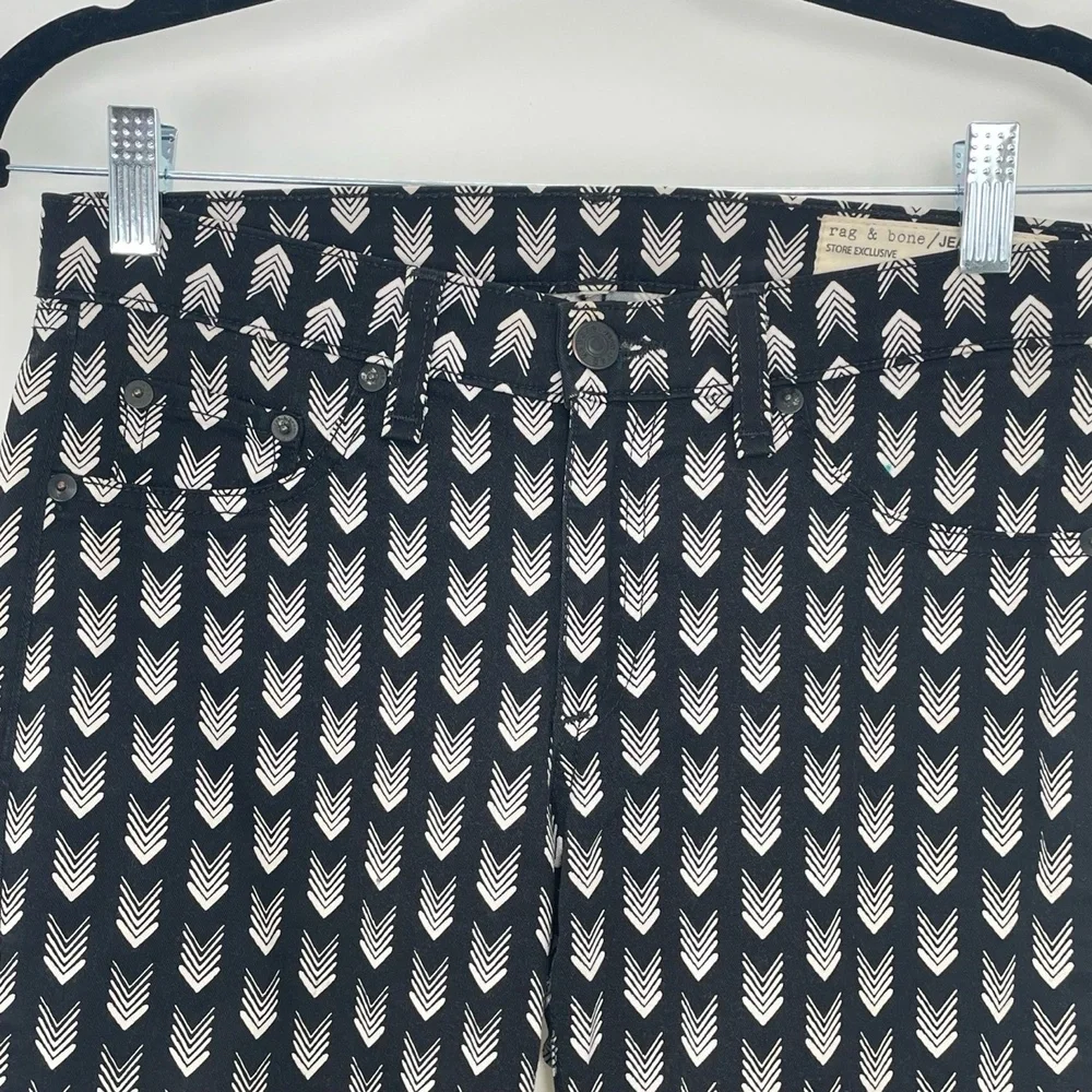 Rag & Bone Women's Black & White New Arrow Print Legging Size 27 - Picture 6 of 10
